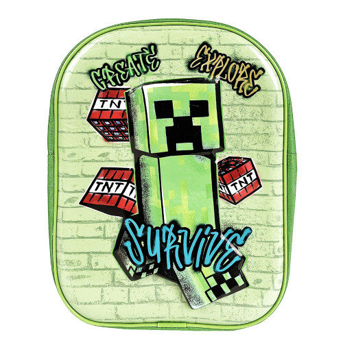 Minecraft Minecraft 3D Eva Backpack Kids School Bag Rucksack Green