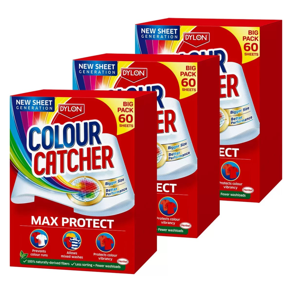 Dylon Max Protect Colour Catcher 3 Boxes x 60 sheets Per Box