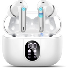 Csasan Wireless Earbuds, Wireless Headphone Bluetooth 5.3 Headphones In Ear w/ 4 ENC Noise Cancelling Mic, Mini Deep Bass Stereo Ear Buds, LED Display