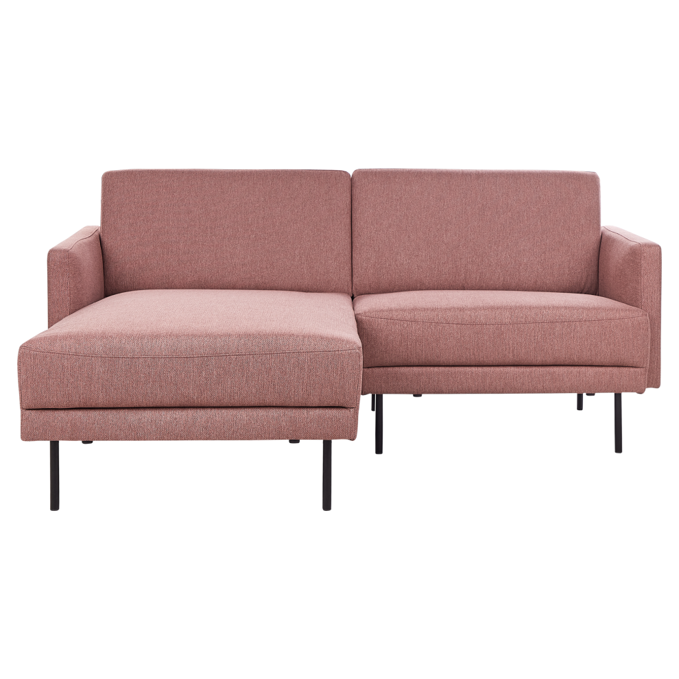 Corner Sofa BREDA Fabric Pink 2 Seater Right Hand