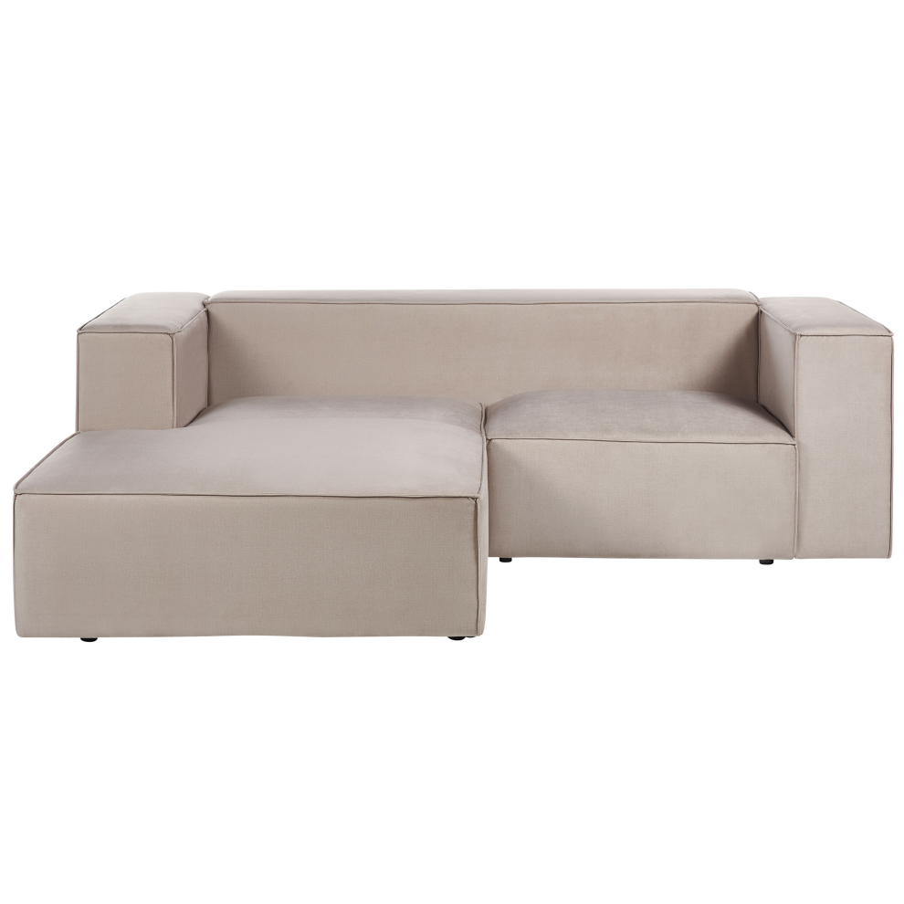 Corner Sofa VERNON Velvet Taupe 2 Seater Right Hand