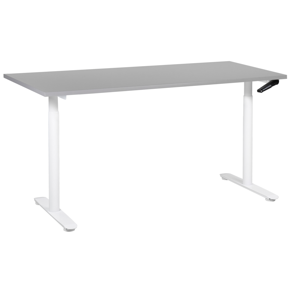 Adjustable Standing Desk 160 x 72 cm Grey and White DESTINAS