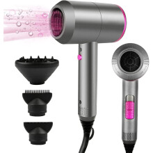 HappyGoo Hair Dryer Professional Ionic Hairdryer with 2 Speed 3 Heat Setting, Cool Shot Button, 1 Diffuser & 2 Concentrator for Women Man