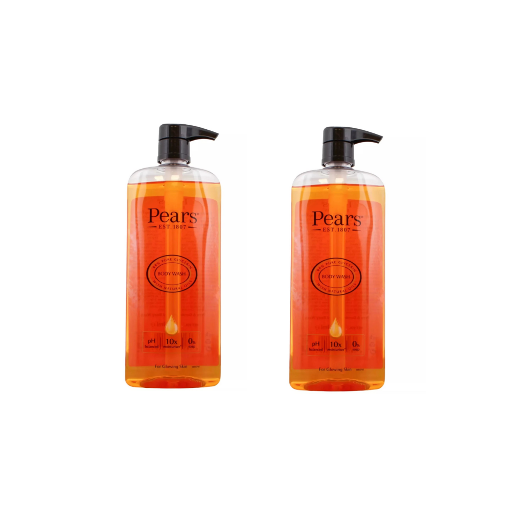 2 x 750ml Pears Body Wash With Natural Oils 98% Pure Glycerin