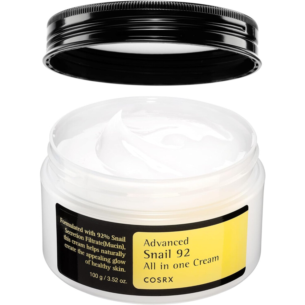 COSRX Advanced Snail 92 All in one Cream, 3.53 oz/100g | Moisturizing Snail Mucin Secretion Filtrate 92% |Facial Moisturiser, Deep & Intense Hydration