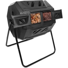 160L Composter Bin Dual Chamber Tumbler Organic Waste Compost Bin