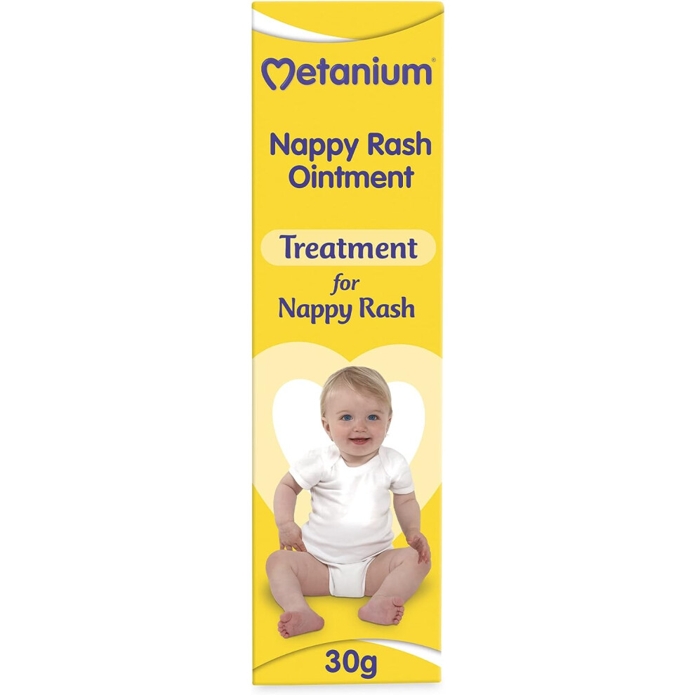 Metanium Nappy Rash Ointment - Treatment of Nappy Rash - Helps Relieve Irritation & Redness - Gentle On Newborn Skin - 30 g (Pack of 1)