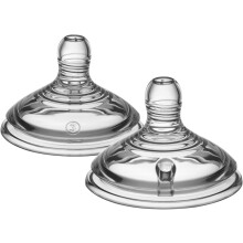 Tommee Tippee Natural Start Baby Bottle Teats, Fast Flow, 6+ Months, Breast-Like for a Natural Latch, Anti-colic Valve, Soft Silicone, Pack of 2
