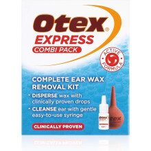 Otex Express Combi Pack, Clinically Proven Ear Wax Removal Kit with Drops and Bulb Syringe For Excessive, Hardened Ear Wax,10ml