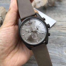 EMPORIO ARMANI MEN'S WATCH AR6076 KHAKI STRAP SILVER DIAL KHAKI CASE