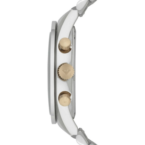 Armani ARMANI MEN'S WATCH AR6088 SILVER GOLD STRAP BLUE DIAL SILVER CASE 2