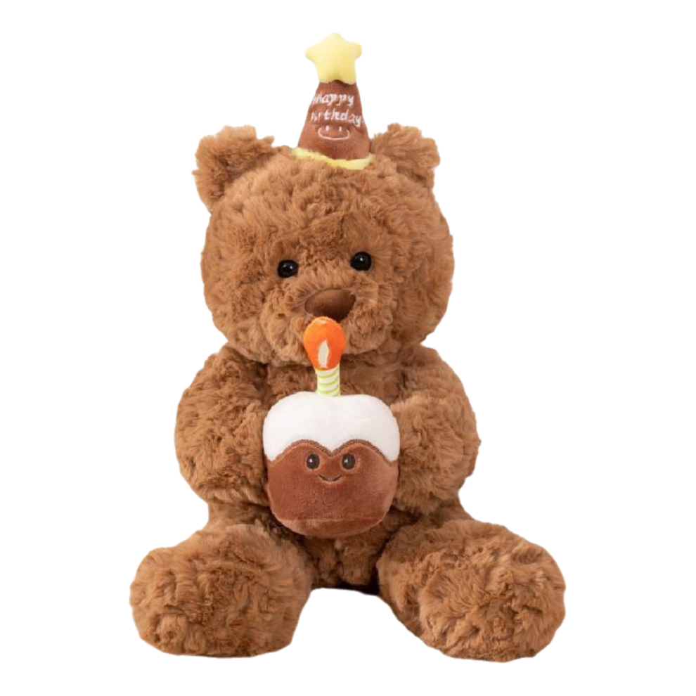 (50cm/19.69in) Cake Birthday Teddy Bear Plush Toy Doll Pillow Pp Cotton Stuffed Children Gift