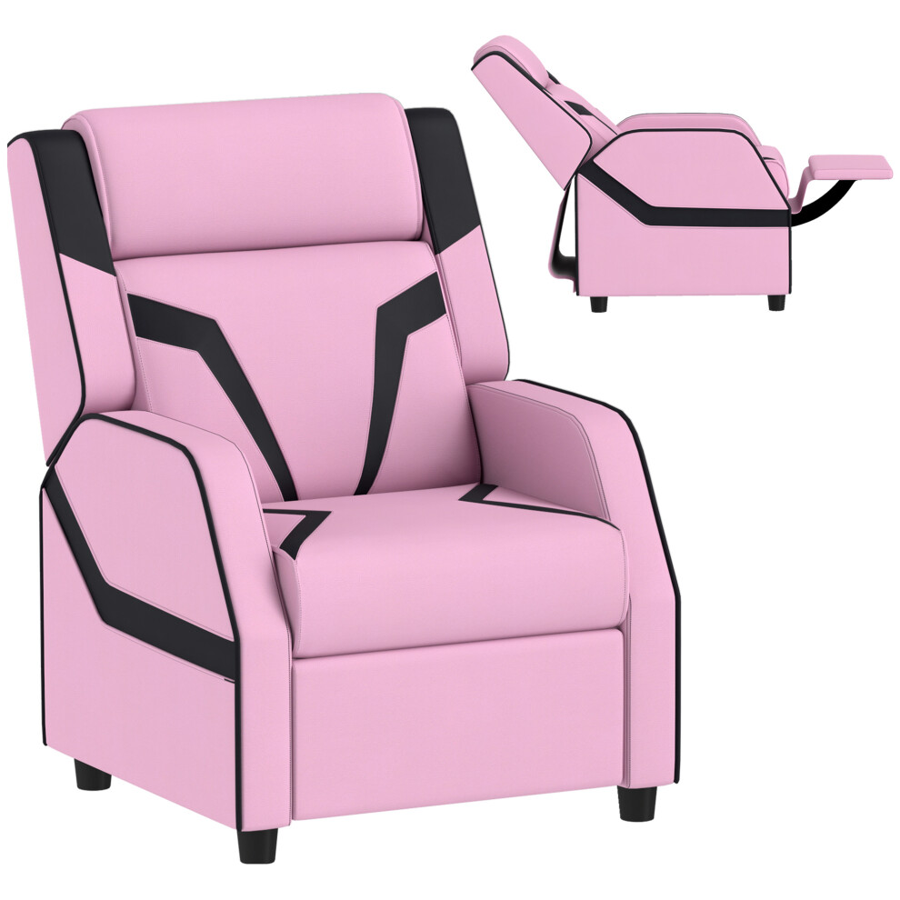 AIYAPLAY 2 In 1 Kids Armchair Recliner, PU Leather, For 3-9 Years Old, Pink