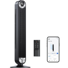 25dB Smart Silent Tower Fan, Upgrated DC 9 Speeds Utral-Quiet Floor Fan, 90 Oscillating Bladeless Cooling Fan, 4 Modes 12H Timer, Remote Control