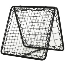HOMCOM Adjustable Angle Rebounder Training Set with All-Weather Double-Layer Net - 6 Angles, Foldable Iron Frame, Ground Stakes - A90-222
