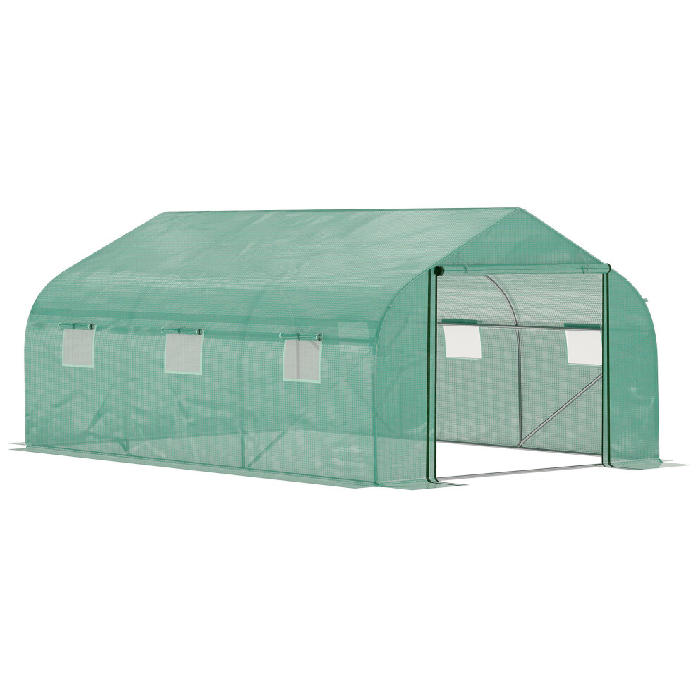Rackhams Green 3.5 X 3 X 2M Outdoor Tunnel House W/ Roll Up Door 6 Windows - 4.5 X 3 X 2M - Image 4