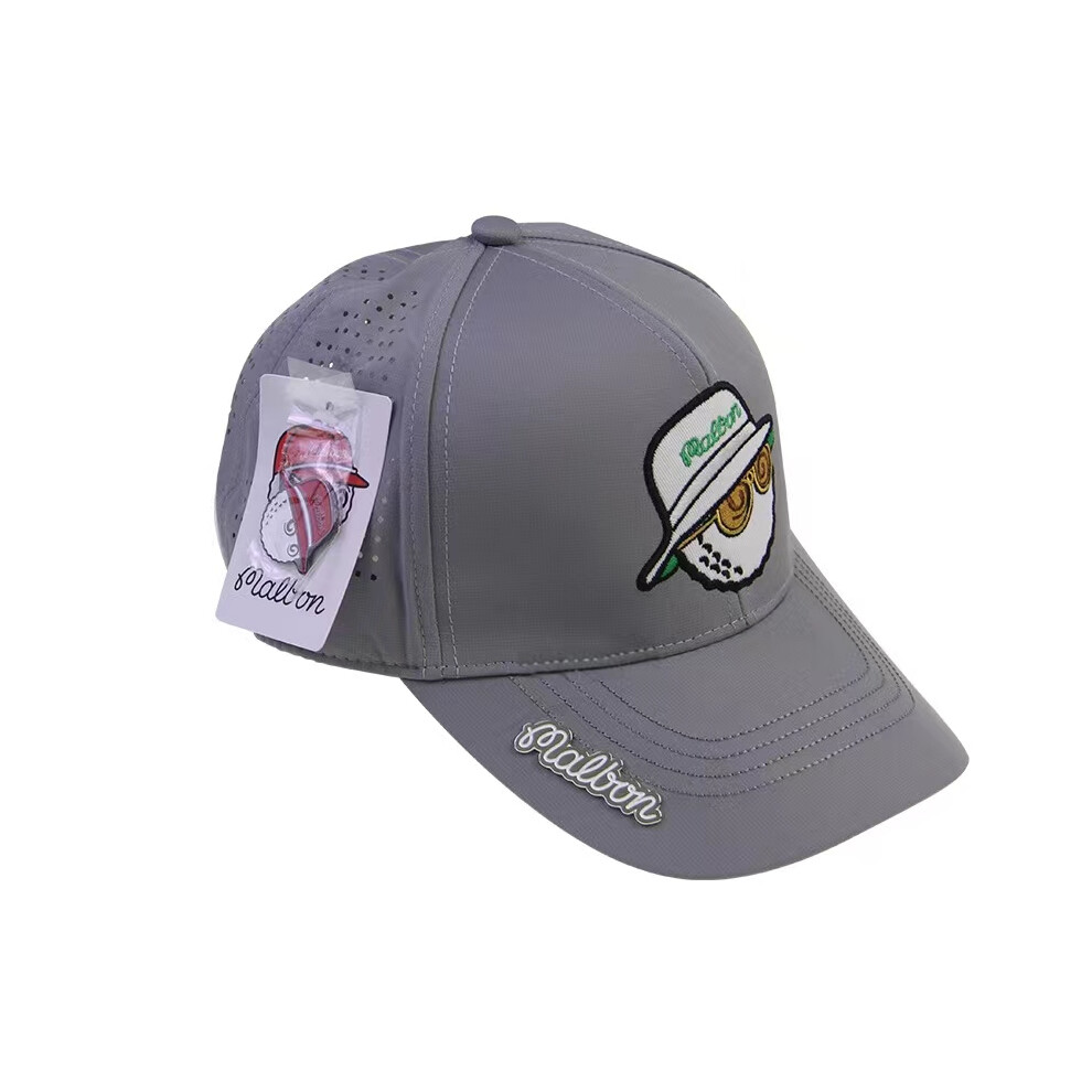 (Grey) Mens Malbon Golf Cap Hats Baseball Travel Adjustable Adults Women Unisex Student