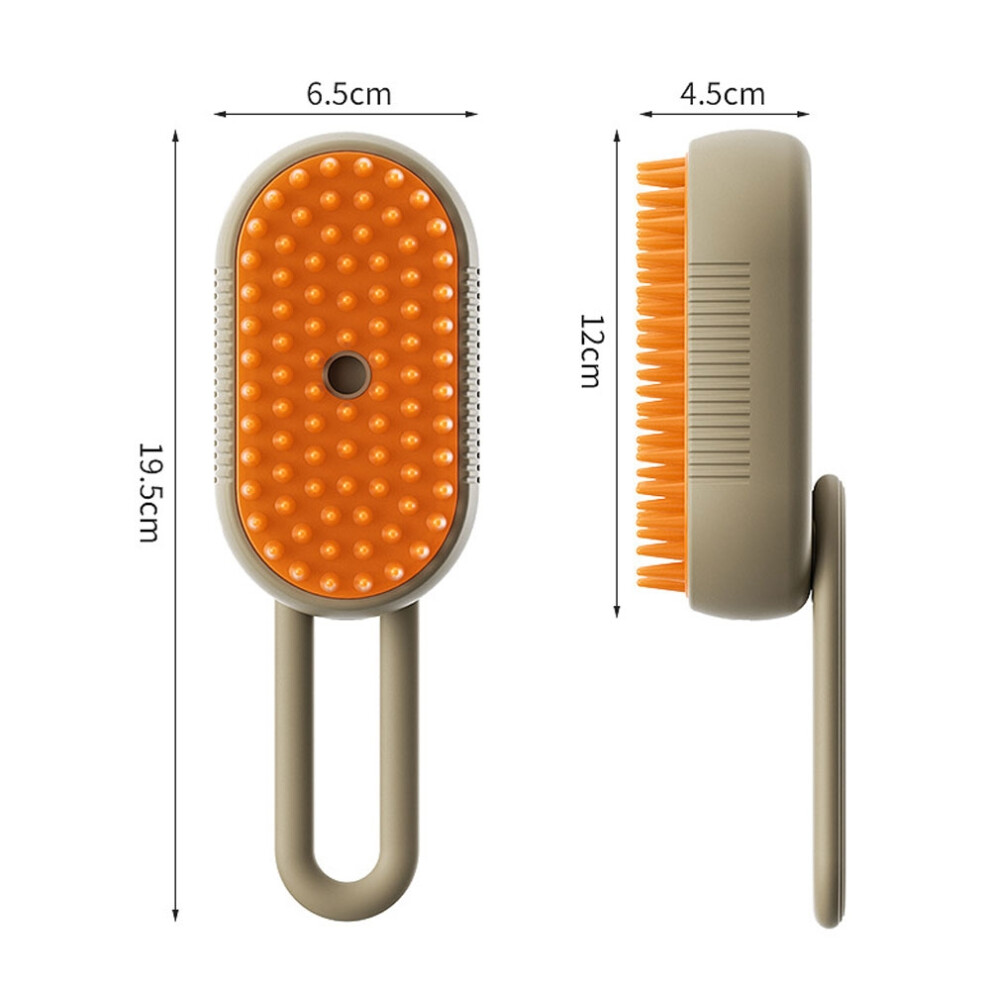 (Cream) Rechargeable Steam Cat Grooming Brush Steamy To Remove Loose Hair 3 In1 Electric Self Cleaning Spray Dog Brush Massage Pet Combs