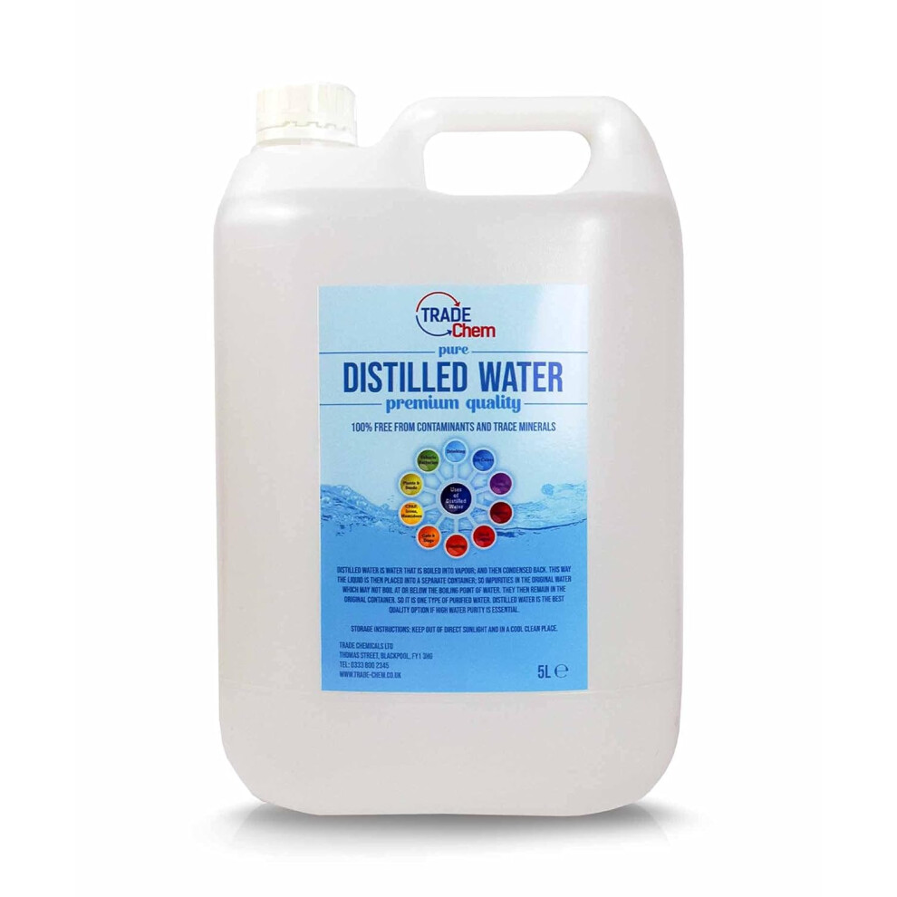 Distilled Water - 100% Ultra Pure Water (Blue) (5L)