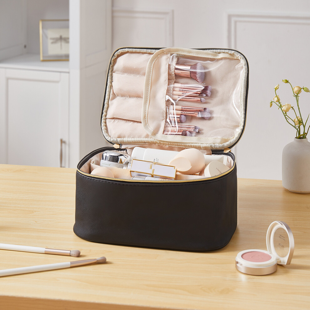 Double Zipper Travel Makeup Bag