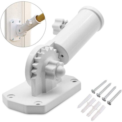 6ft Aluminium Flag Pole Kit Adjustable 180 Degree Wall Bracket + Flag 1