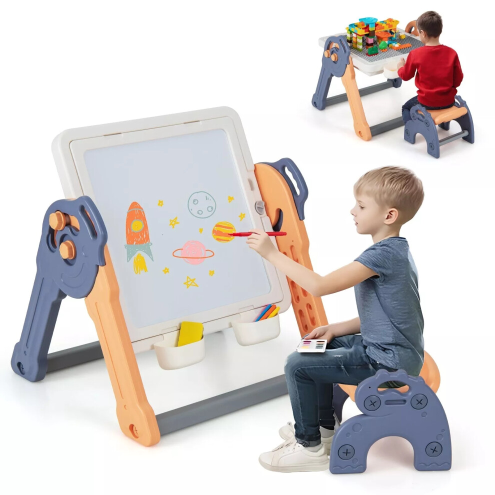 6-In-1 Multi-activity Kids Play Table&Chair Set Folding Painting Easel