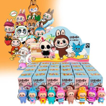 Labubu 24pcs Box Doll Toy Bag Pendant Key Chain Accessories Kids Cartoon Gift