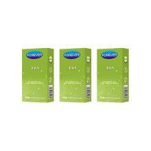 PACK OF 3, 3 In 1 Premium Natural Latex Condoms Ultimate Protection, Comfort, and Sensation