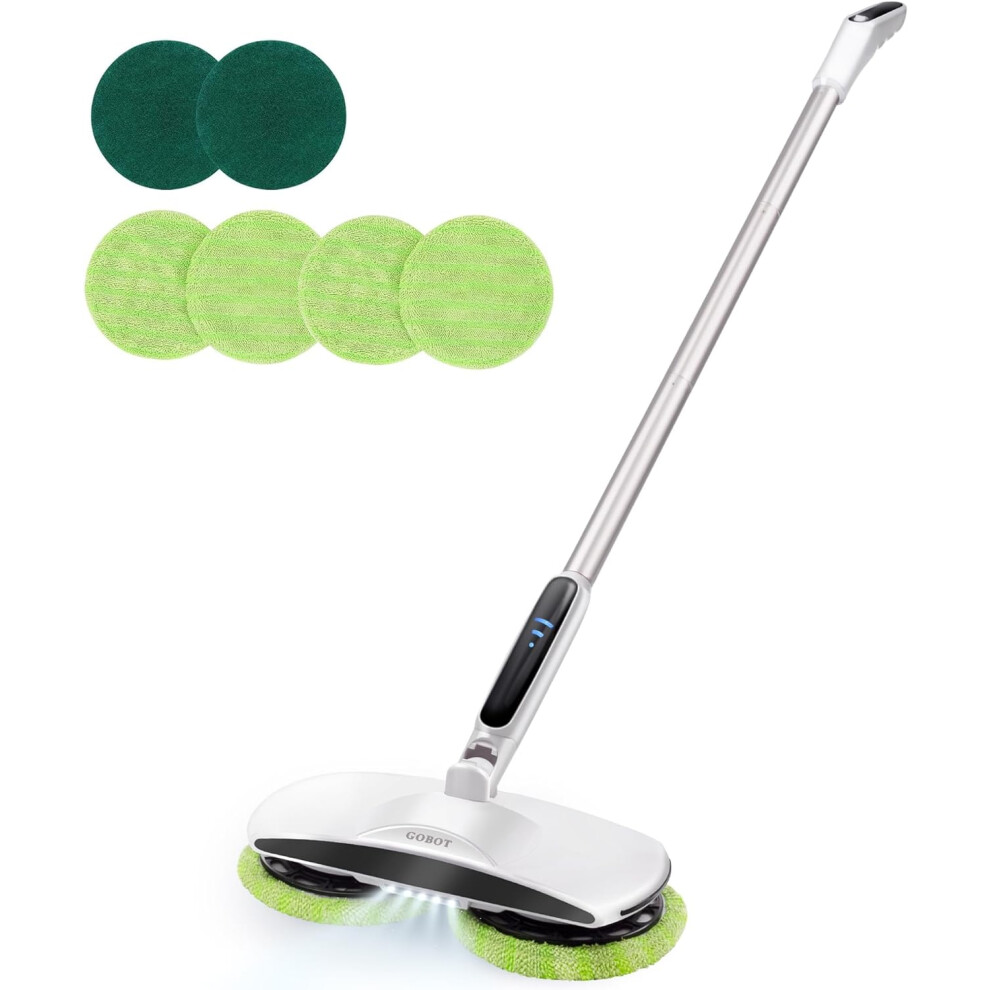 (Electric mop) Cordless electric mop, polish and cleaner, reusable microfiber pad, removable battery
