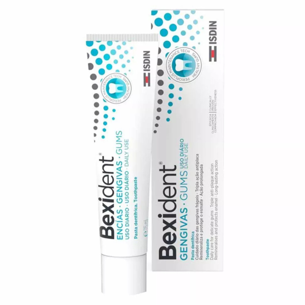 Bexident Gums Daily Use Toothpaste, Triple Anti-plaque Action, Remineralizes And Protects Enamel, Gum Strengthening, 75ml