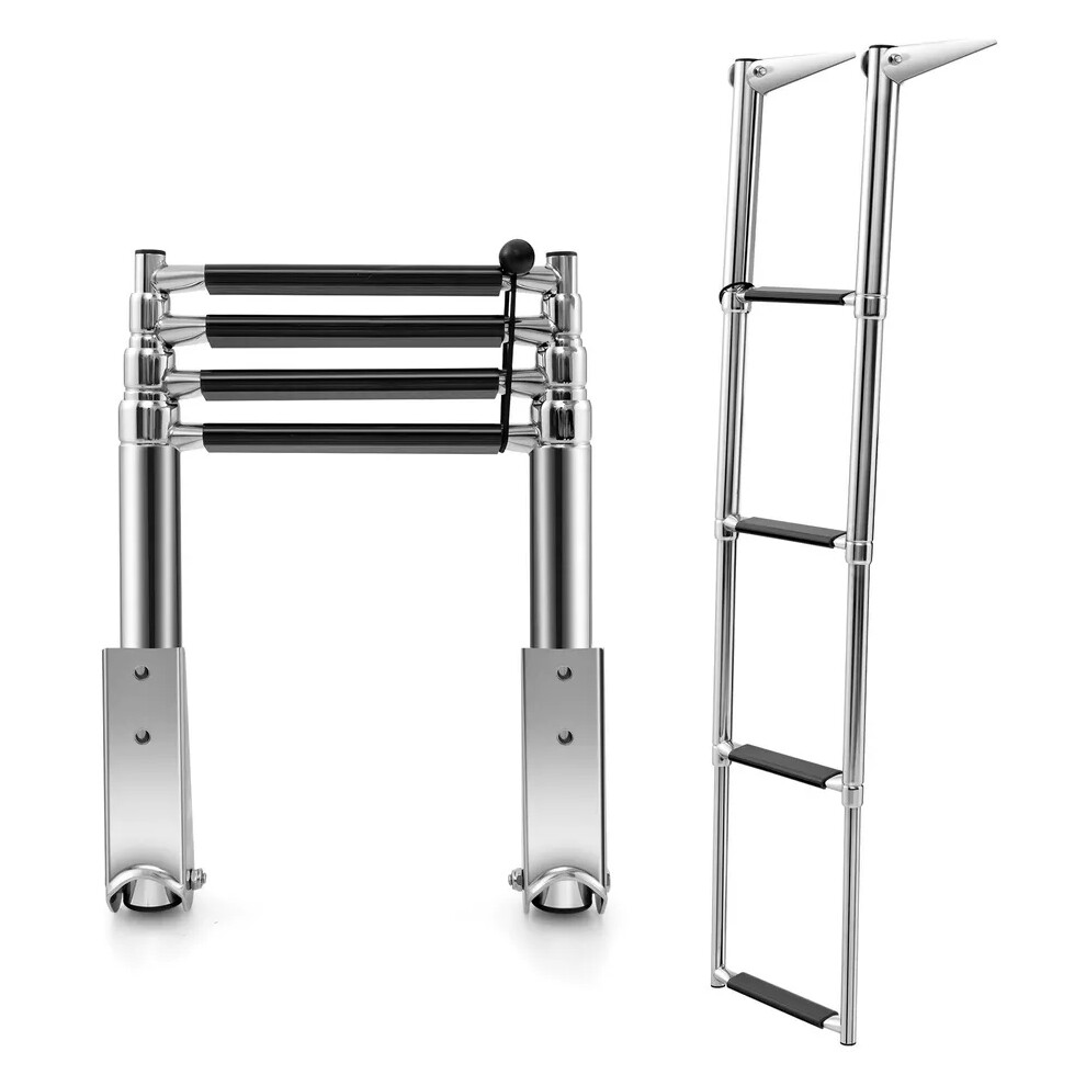 4-step Telescoping Boat Ladder Fold Dock Ladder Swimming Pool Ladder