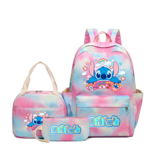 (Style 10) 3Pcs/set Cartoon Stitch Student Schoolbag Backpack + Lunch Bag + Pencil Case