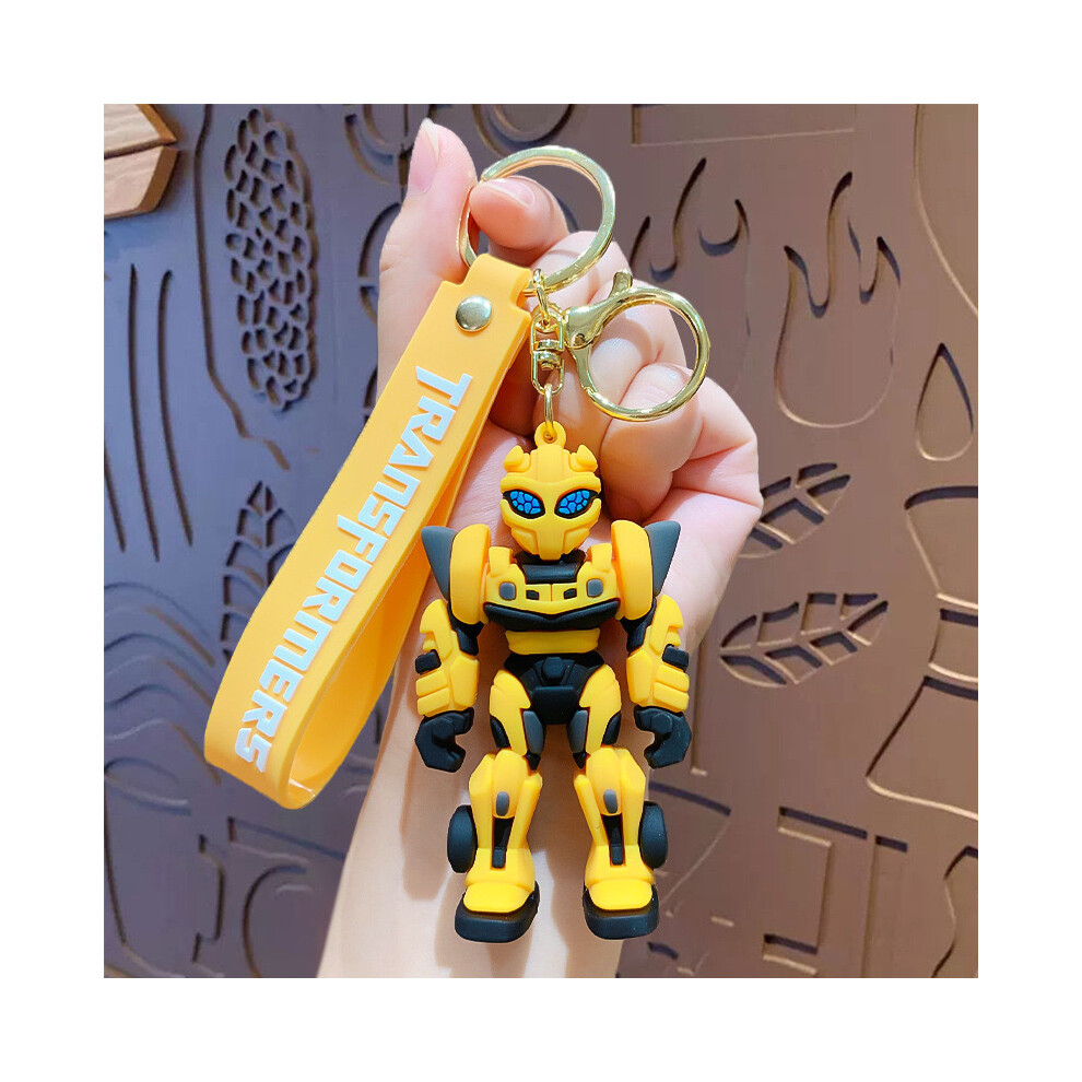 (Yellow) Silicone Colorful Transformer Keychain Perfect For Kids Teachers And Friends