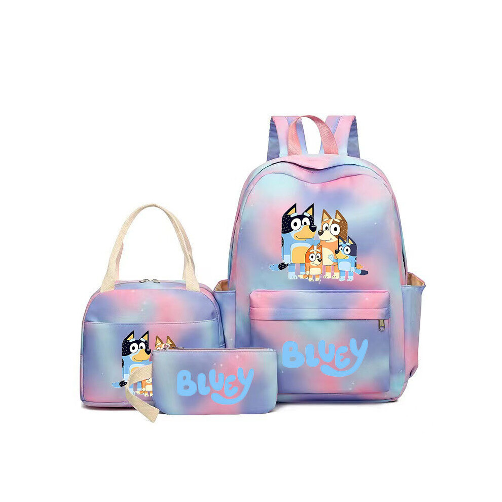 (Style 01) 3Pcs/set Anime Bluey Backpack + Lunch Bag + Pencil Case