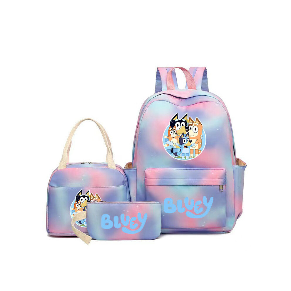 (Style 02) 3Pcs/set Anime Bluey Backpack + Lunch Bag + Pencil Case