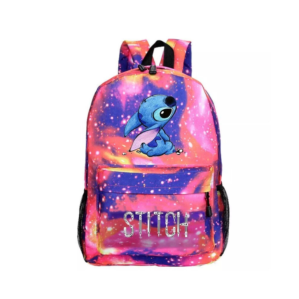 (Star Powder) Lilo & Stitch Backpack Kids Boys Girl School Bag Travel Shoulder Rucksack