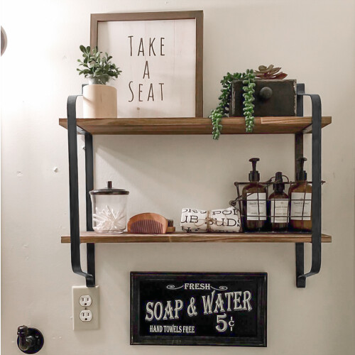 Wall Mounted Floating Shelf Unit Kitchen Display Rack Bookshelf 1