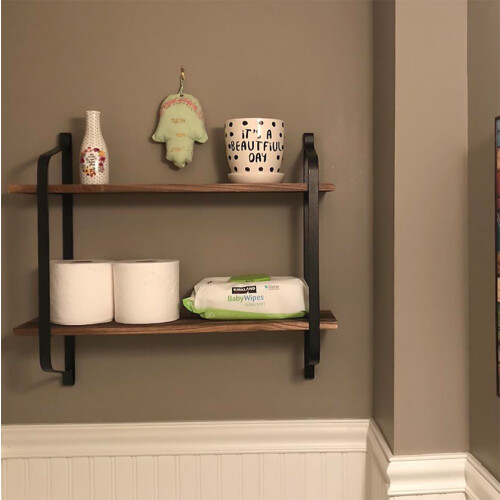 Wall Mounted Floating Shelf Unit Kitchen Display Rack Bookshelf 2