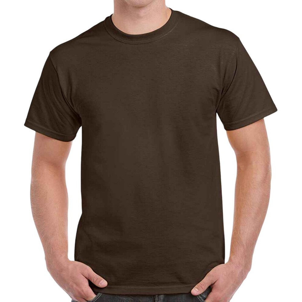 (M, Dark Chocolate) Gildan Mens Heavy Cotton T-Shirt