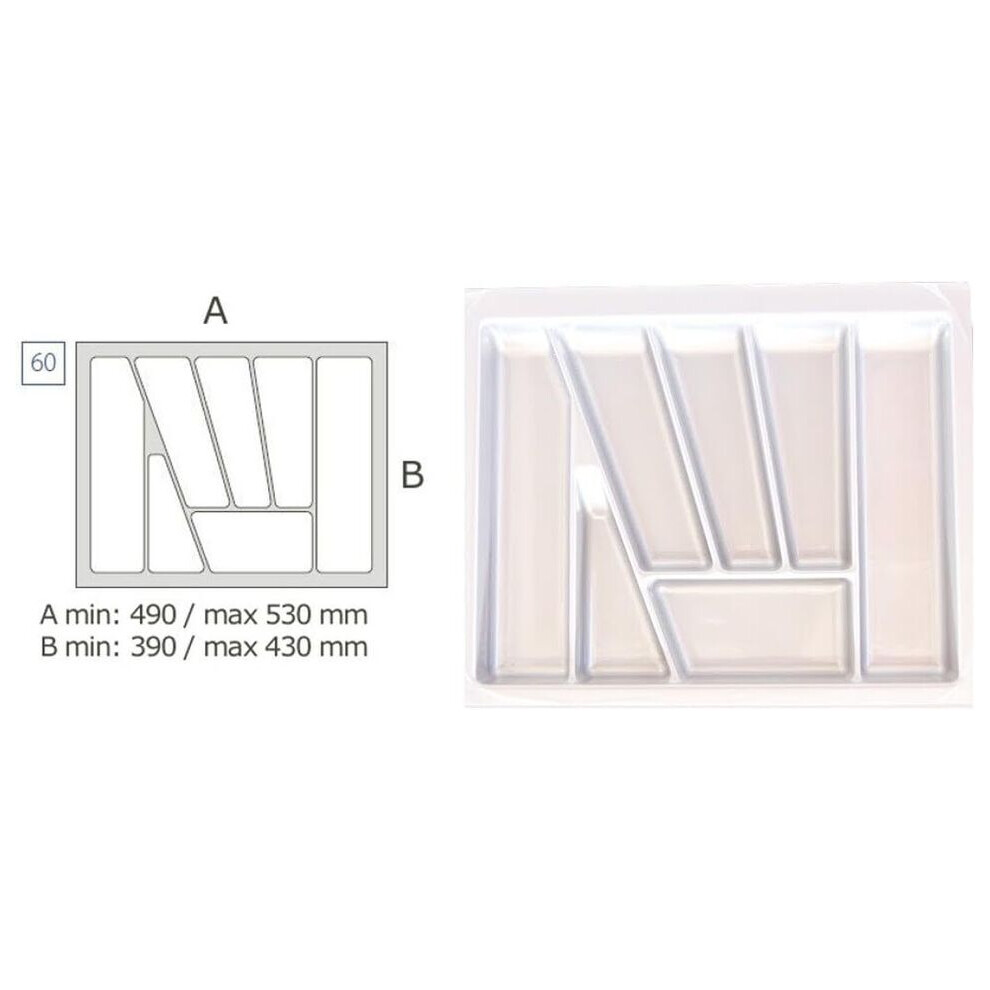 (530 mm x 430 mm) Cutlery Plastic Tray Insert Organiser For Drawers