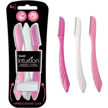 WILKINSON SWORD - Intuition Eyebrow Shaper for Women | Facial Hair Remover and Trimmer | Exfoliating Dermaplaning Tool | Pack of 3 Disposable Razors