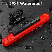 Bike Tail Light, Bicycle Rear Light Sport LED USB Rechargeable Red High Intensity Waterproof 4 Light Modes Backpack Strobe Bike Back Light(Black)