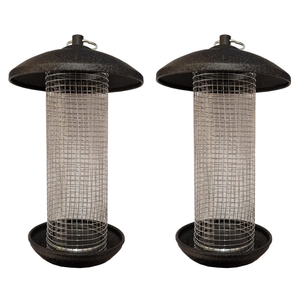 Large Hanging Steel Bird Nut Feeder (Set of 2)