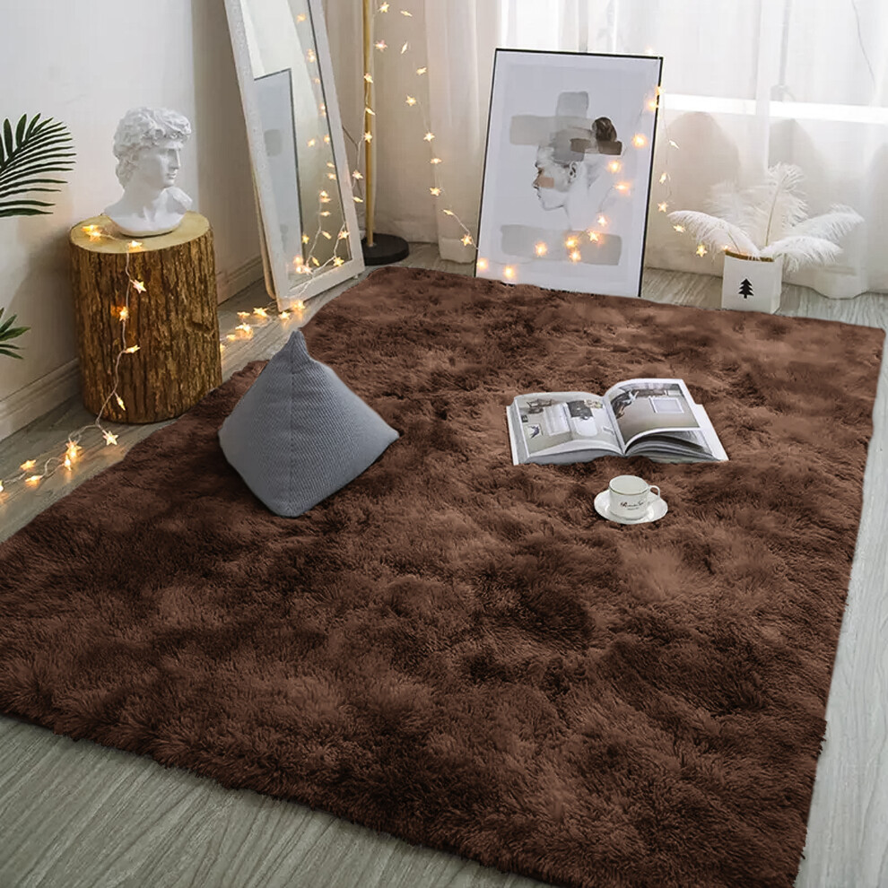 (BROWN, 200X290 CM) Extra Large Rugs Fluffy Shaggy Living Room Rug