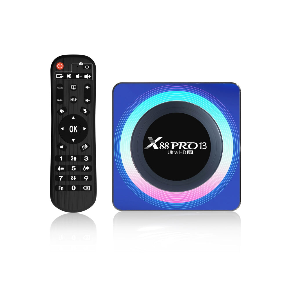 Acrylic X88 Pro 13 8K Ultra Hd Android 13.0 Smart Tv Box With Remote Control, Rk3528 Quad-Core, 4G+32Gb(Eu Plug) 4644294492804