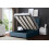 DS Living (Single, Blue) Evangeline Panel Upholstered Bed with Ottoman 3