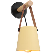 Modern Wall Light Nordic Wooden Wall Lamp (Yellow), Indoor Wall Sconce, for Bedroom, Dining Room, Stair