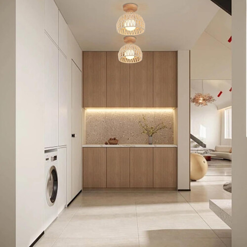 (2PCS) 20CM Retro Ceiling Lamp Light Hemp Rope Braided Ceiling Light Modern Indoor Ceiling Light White 1