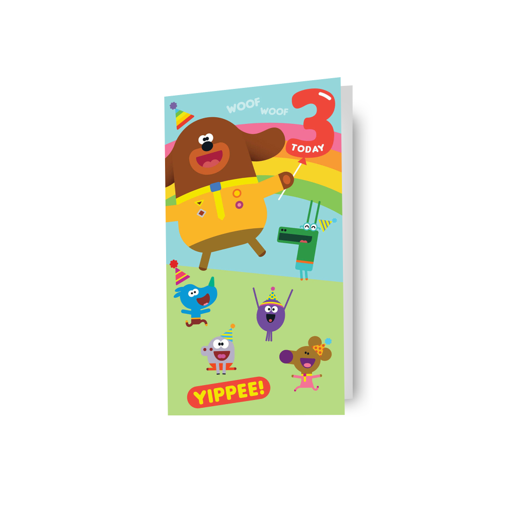 Hey Duggee Age 3 Birthday Card