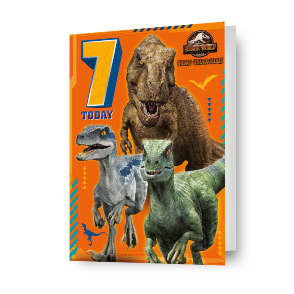 Jurassic World Age 7 Birthday Card